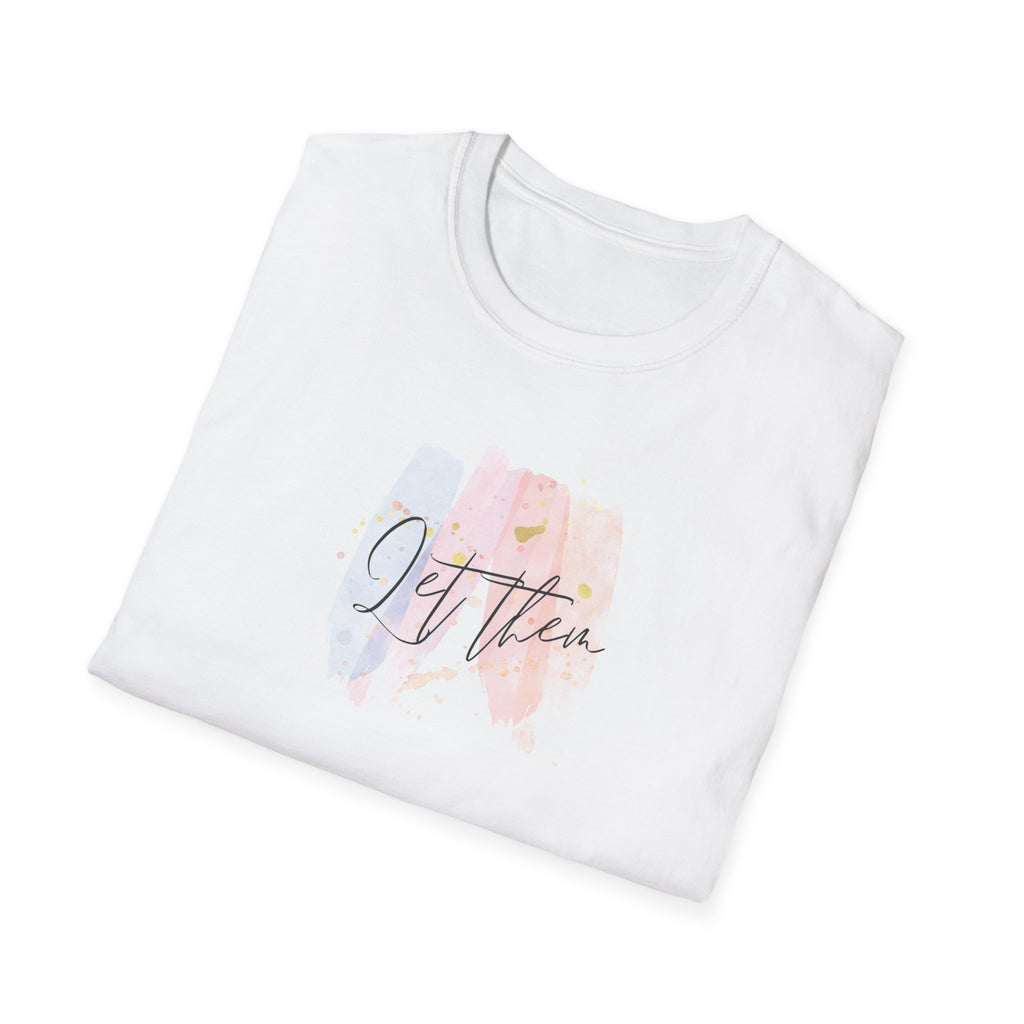 T-Shirt — 'Let It Be' Pastel Watercolor Script Design