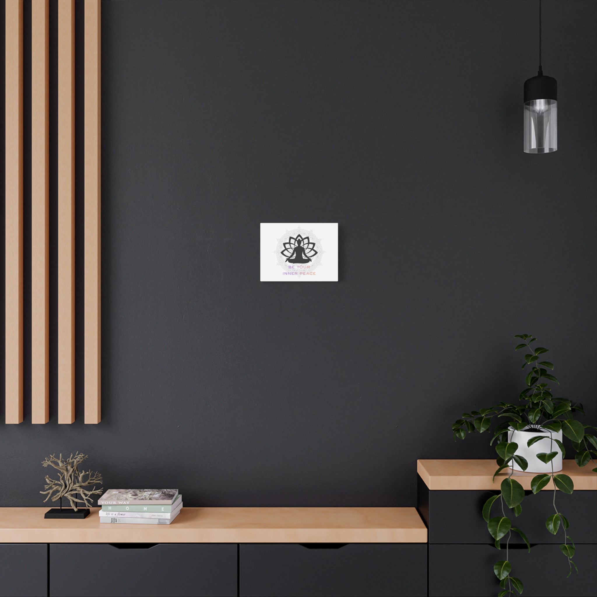 Meditation Wall Art Canvas - "Be Your Inner Peace" Lotus Yoga Decor