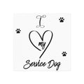 I Heart My Service Dog Square Magnet — Paw Print Support Magnet