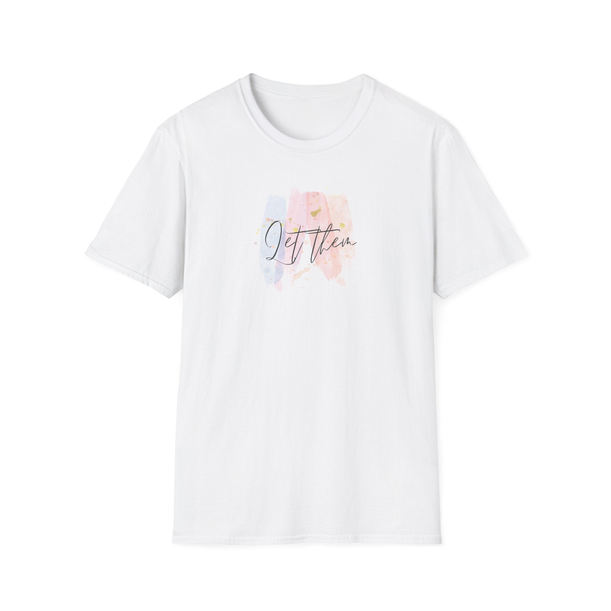 T-Shirt — 'Let It Be' Pastel Watercolor Script Design