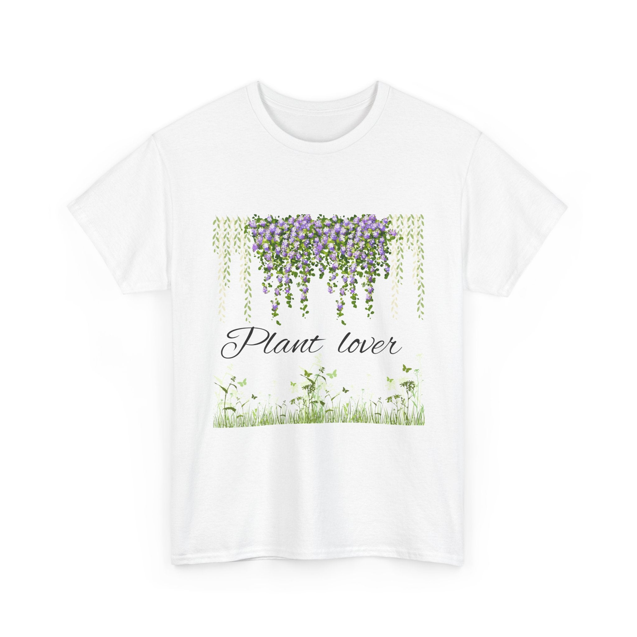 Plant Lover Floral Tee — Watercolor Hanging Vines & Script