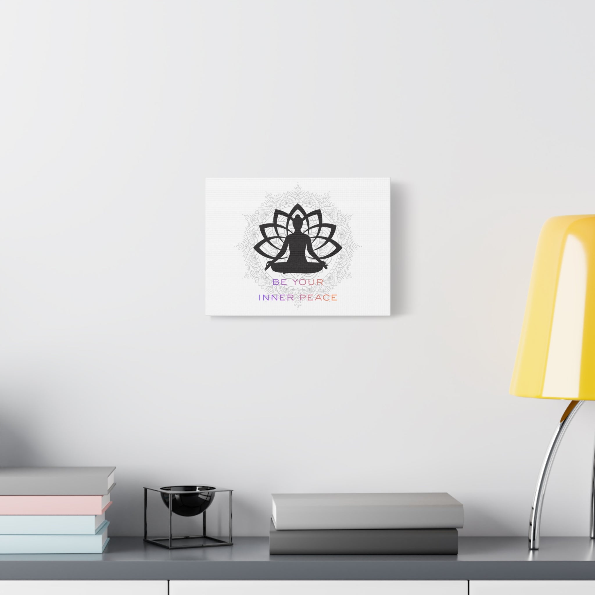 Meditation Wall Art Canvas - "Be Your Inner Peace" Lotus Yoga Decor