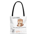 Otter Vibes Tote Bag – "I Match Energy... Vibes" Cute Coffee Quote Tote