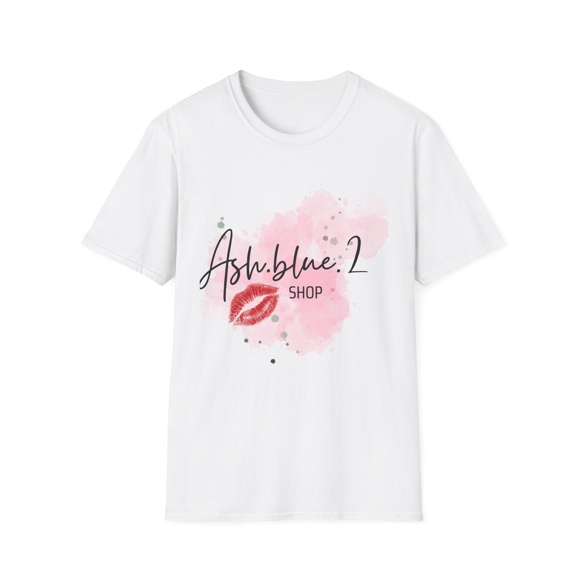 T-Shirt — Ash.blue.2 Shop Pink Watercolor Lip Print Tee