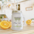 Plant Lover Mason Jar Tumbler – Floral Hanging Vines Mason Jar with Straw