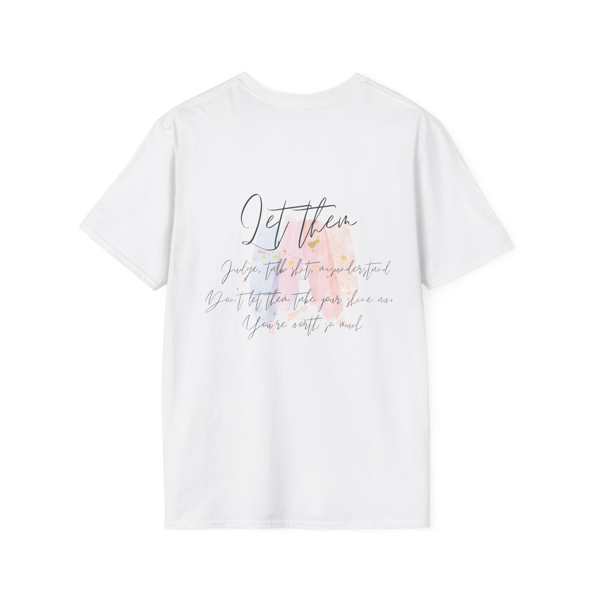 T-Shirt — 'Let It Be' Pastel Watercolor Script Design