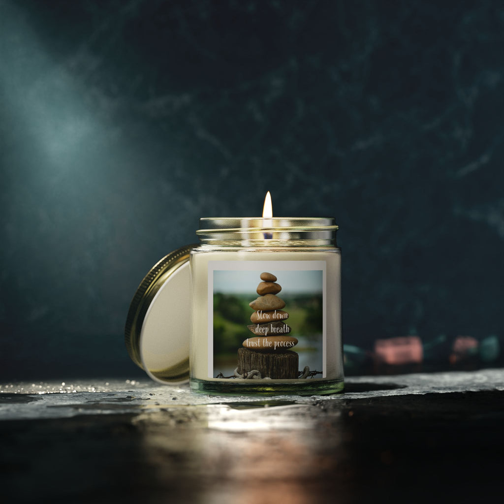 Coconut Apricot Soy Candle (4oz/9oz) — 'Slow Down, Deep Breath, Trust the Process' Relaxation Scent