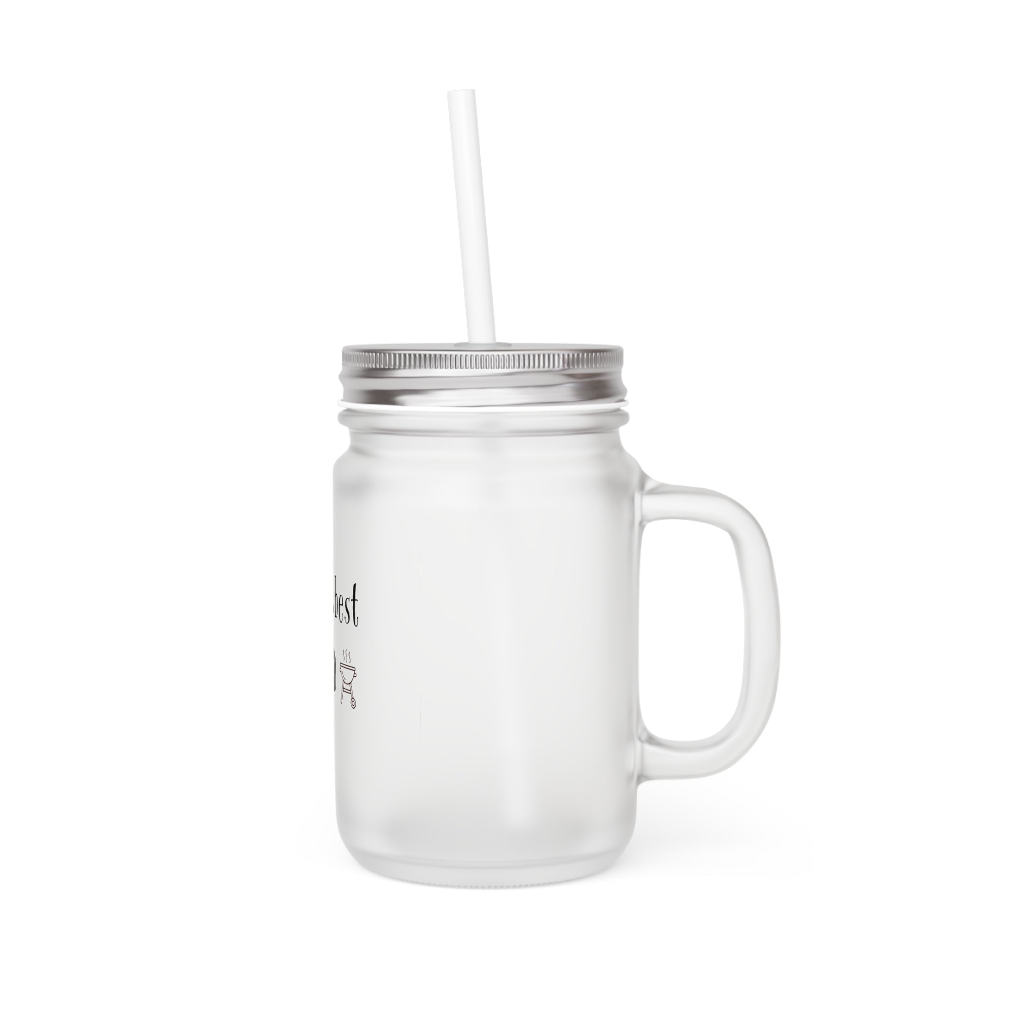 World's Best Dad Mason Jar Tumbler – Dad Gift with Straw, BBQ & Grill Icons