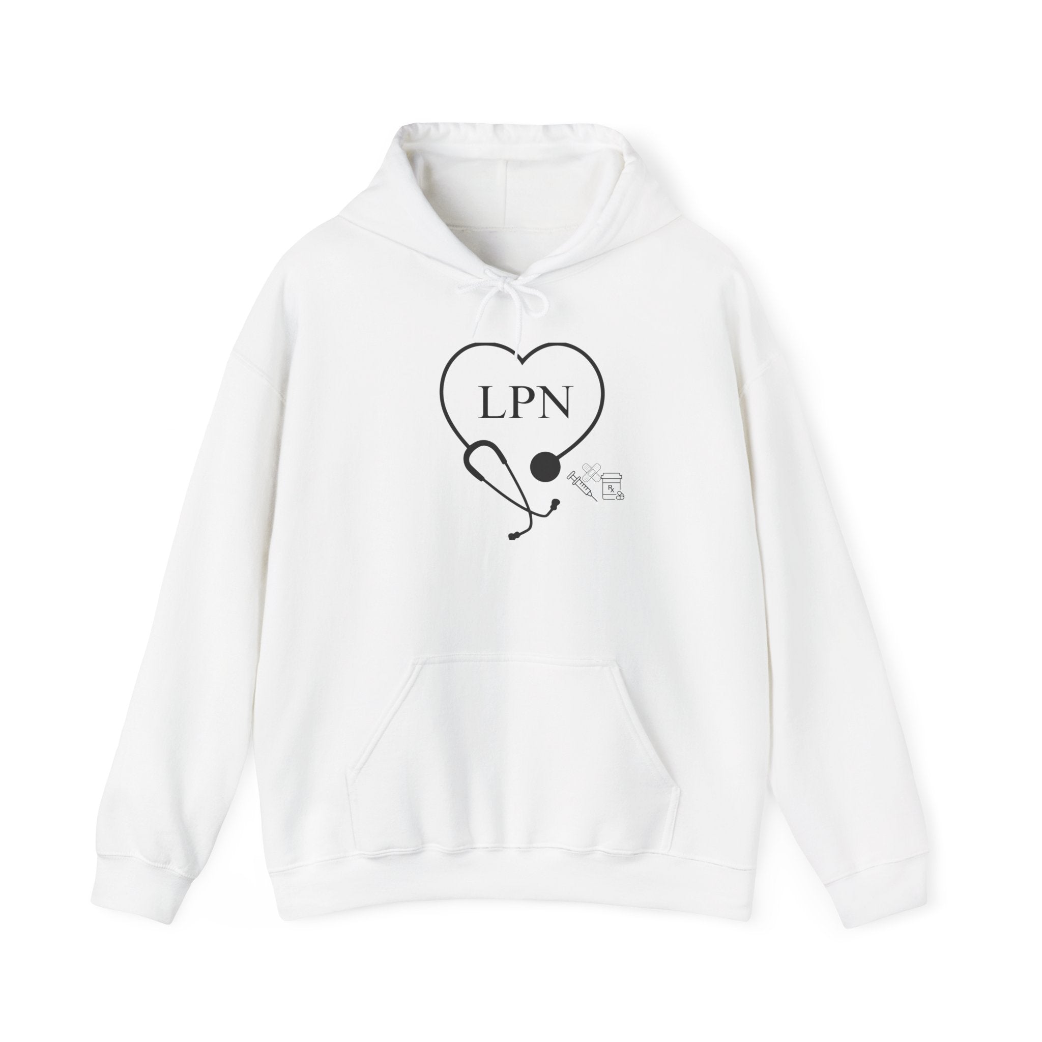 LPN Heart Stethoscope Hoodie – Licensed Practical Nurse Sweatshirt