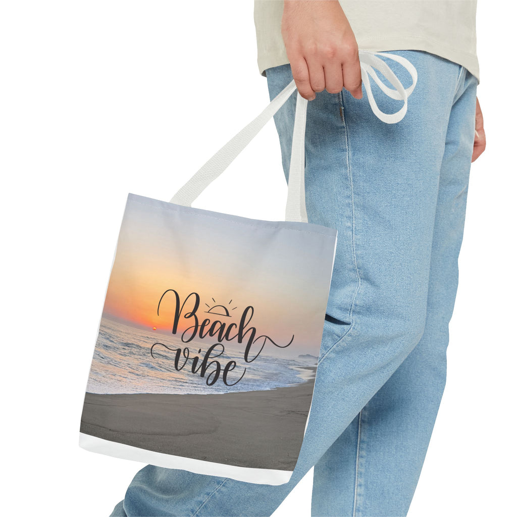 Beach Vibe Tote Bag — Sunset Beach All-Over Print Carry Bag